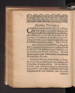 Facultas Theologica.