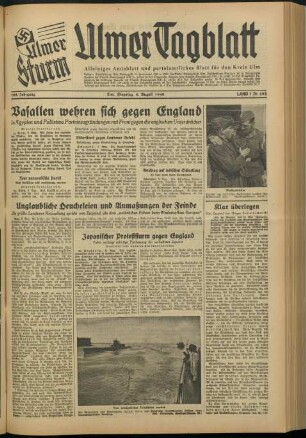 Ulmer Tagblatt : Ulmer Sturm : alleiniges Amtsblatt und parteiamtliches Blatt für den Kreis Ulm
