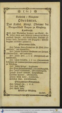 Kaiserlich-Königliche Oberämter.