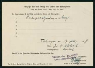 Besitz von Orden und Ehrenzeichen