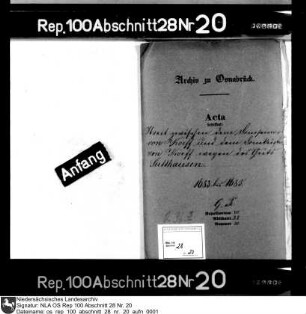 Streit zwischen dem Domsenior von Korff und dem Domküster von Korff wegen des Guts Sutthausen
