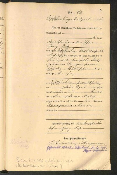Standesamtsbuch der Stadt Aschaffenburg: Geburten 365/1900 - 184/1901