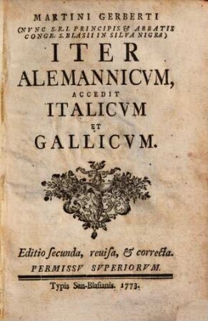 Iter Alemannicum, accedit Italicum et Gallicum