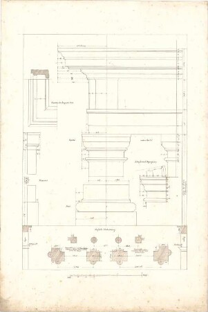 ohne Verfasserangabe; Säulenordnungen - Einfache Säulenstellung (Grundrisse); Grundriss, Details