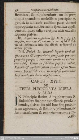 Caput XVIII. De Febri Purpurata Rubra & Alba