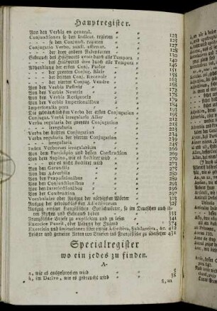 Specialregister wo ein jedes zu finden.