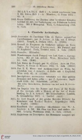 4. Classische Archäologie (Nr. 3003 - 3150)
