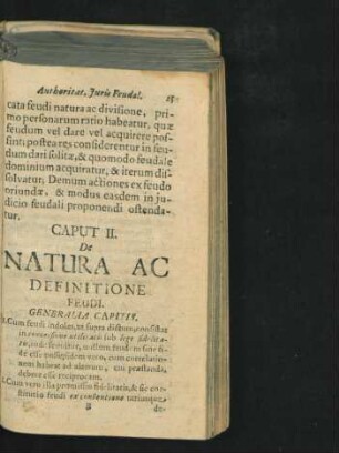 Caput II. De Natura Ac Definitione Feudi.
