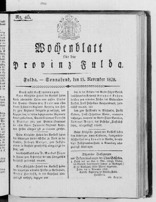 Nr. 46, Ausgabe vom 15. November 1828 [S. 790 fehlt]