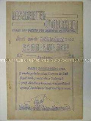 Hektografiertes Mitteilungsblatt des Bundes für Arbeiter-Wanderheime