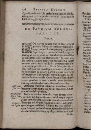 Caput IX. De Faucium Dolore