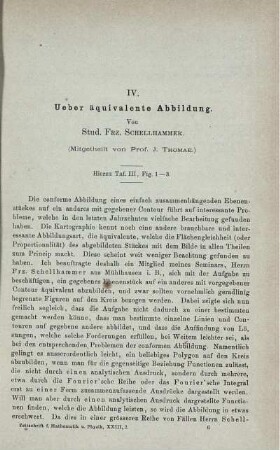 IV. Ueber äquivalente Abbildung