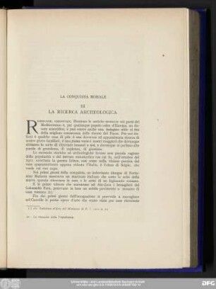 La Conquista Morale III La Ricerca Archeologica