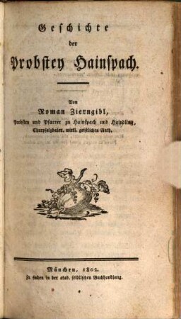 Geschichte der Probstey Hainspach