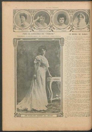 Para el concurso de "Tribune" - Nuestra contribución de bellezas argentinas : Angelina Deheza de Mitre