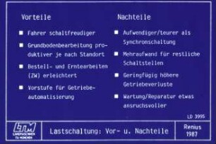 Lastschaltung: Vor- und Nachteile