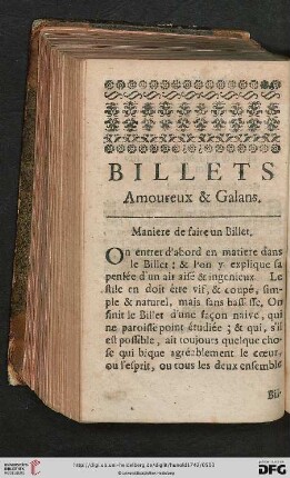 Billets Amoureux & Galans