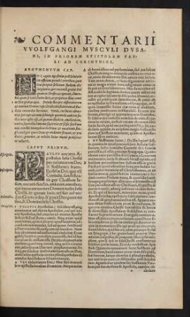 Commentarii ... In Priorem Epistolam Pauli Ad Corinthios.