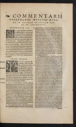 Commentarii ... In Priorem Epistolam Pauli Ad Corinthios.