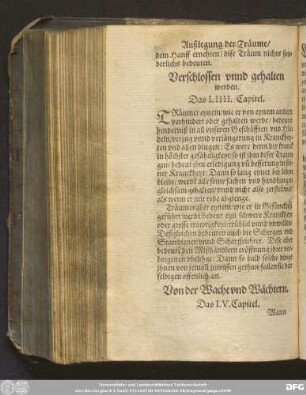Verschlossen unnd gehalten werden. Das LIIII. Capitel.