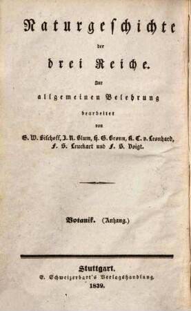 Lehrbuch der Botanik. [2,3], Anhang, enthaltend die botanische Kunstsprache in Form eines Wörterbuches