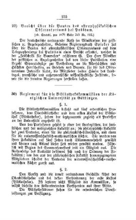 Reglement für die Bibliothekskommission der Königlichen Universität : [II. Universitäten, Akademien etc.]