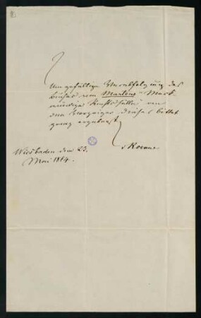 Brief vom 23. Mai 1864