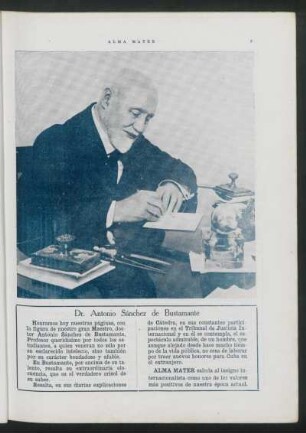 Dr. Antonio Sánchez de Bustamante : [Homenaje]