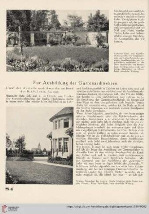Zur Ausbildung der Gartenarchitekten