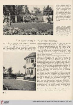 Zur Ausbildung der Gartenarchitekten