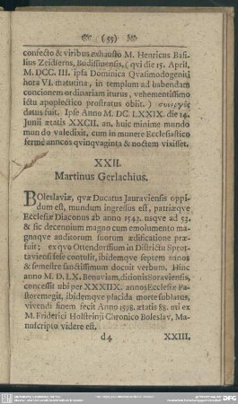 XXII. Martinus Gerlachius