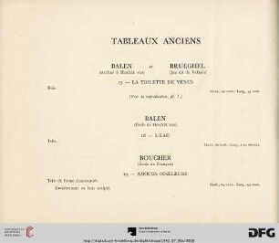 Tableaux Anciens (Nr. 17-39)