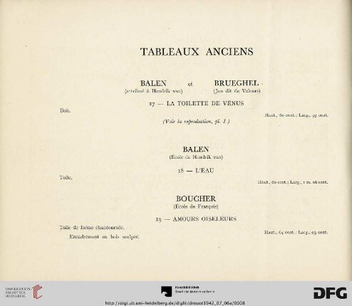 Tableaux Anciens (Nr. 17-39)