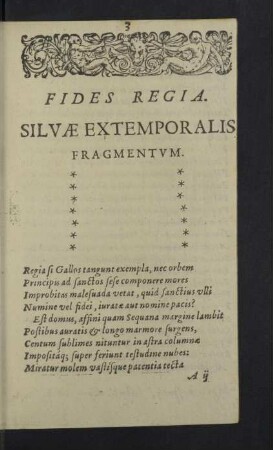 Silvae extemporalis fragmentum.