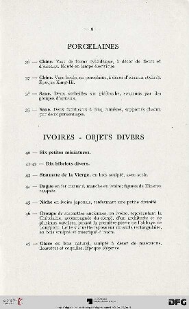 Ivoires - Onjets divers (Nr. 40-47)