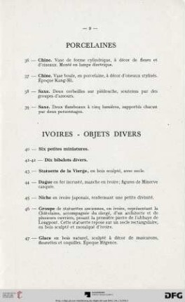 Ivoires - Onjets divers (Nr. 40-47)