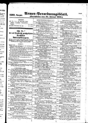 890. Ausgabe. Donnerstag, 24. Februar 1916