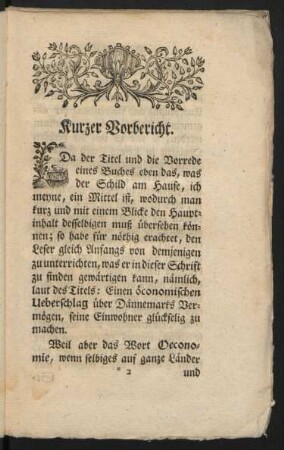 Kurzer Vorbericht.
