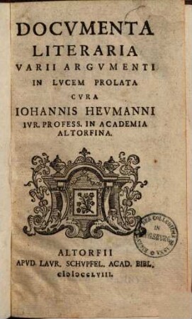 Docvmenta Literaria Varii Argvmenti