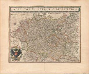 Karte von Deutschland, ca. 1:3 300 000, Kupferstich, 1631