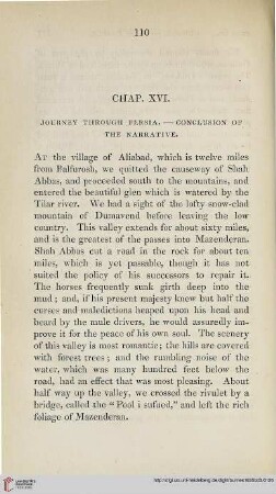 Chapter XVI: Journey through Persia – Conclusion of the narrative