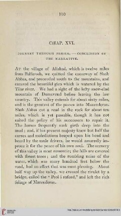 Chapter XVI: Journey through Persia – Conclusion of the narrative