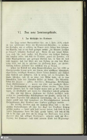 VI. Das neue Seminargebäude