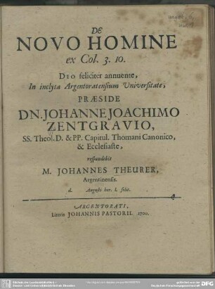 De Novo Homine ex Col. 3. 10. ...