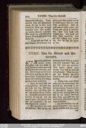 XXXIV. Von der Geduld und Beständigkeit.