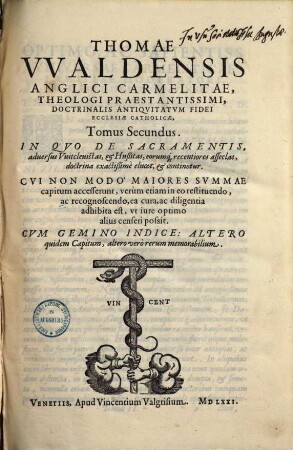 Doctrinale antiquitatum fidei ecclesiae catholicae : opus sane divinum in tres tomos digestum ..., 2.