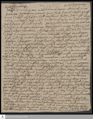 Brief von Susanna Margaretha Sprögel an Justus Lüders.