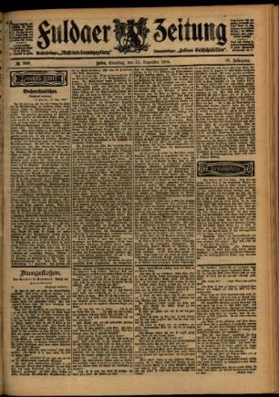 Zweite Ausgabe vom Samstag, den 17. Dezember 1904.