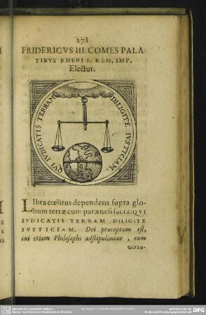 Fridericus III. Comes Palatinus Rheni S. Rom. Imp. Elector