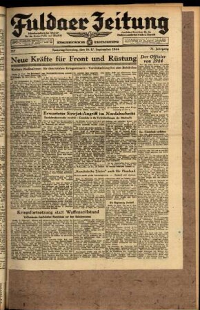 Ausgabe vom Samstag, den 16. September 1944.